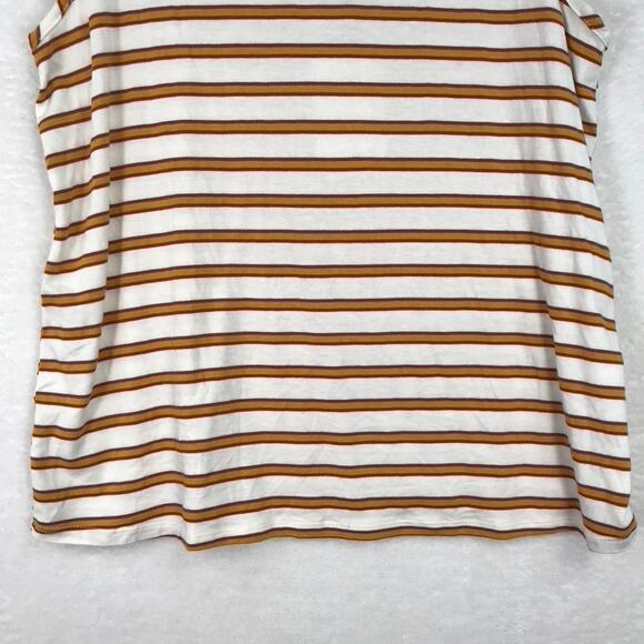 Green Envelope Tank Top XL Orange Striped Open Back Tie Stretch Soft Preppy - Picture 5 of 7